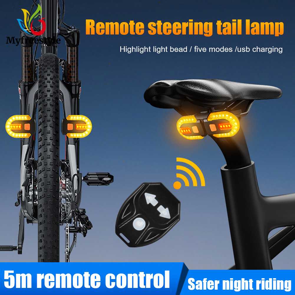 Đèn Led Tín Hiệu Đuôi Xe Đạp Mtb 3 Trong 1 Điều Khiển Từ Xa Chống Nước 30Lm