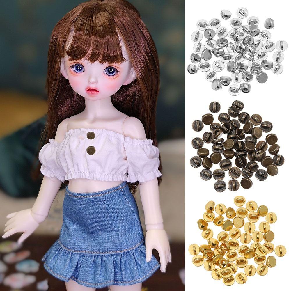 CHOOKEY 50 Nút Thắt Lưng 4mm Màu Trơn Cho Búp Bê