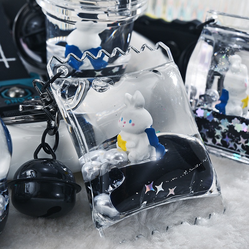 Móc Khóa Hình Ly Trà Sữa Màu Vàng Đen Sáng Tạo