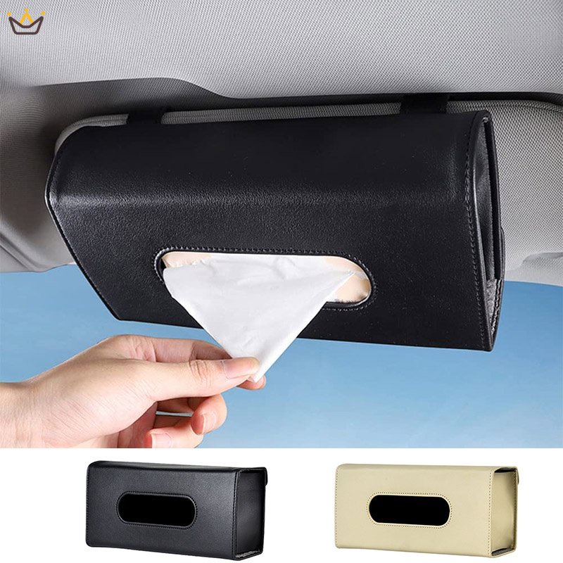 Túi Da Đựng Khăn Giấy Treo Tấm Che Nắng Xe Hơi Có Thể Rút Lại