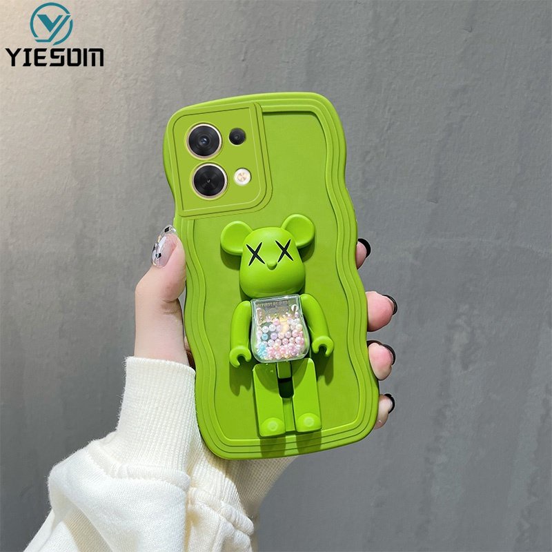 Ốp Điện Thoại Silicon Mềm Có Giá Đỡ Hình Gấu Kaws Cát Chảy Nhiều Màu Cho OPPO Reno 8 7 6 5 Pro 8Z 7Z 2 2F 5G