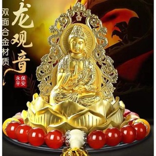 Tượng phật bà quan âm nghìn tay, cánh rồng hoa sen đặt taplo ô tô sang trọng, đem lại may mắn,  bình an