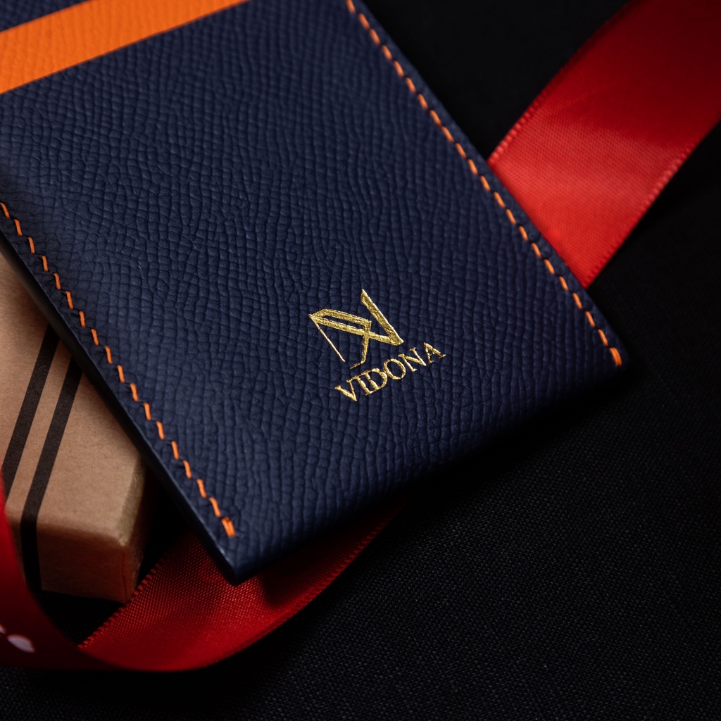 Ví mini da bò may thủ công