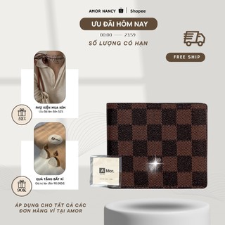 Ví nam cầm tay 10 x 12cm, Bóp nam AMOR NANCY, Ví da cao cấp đựng thẻ 14 ngăn [01c]