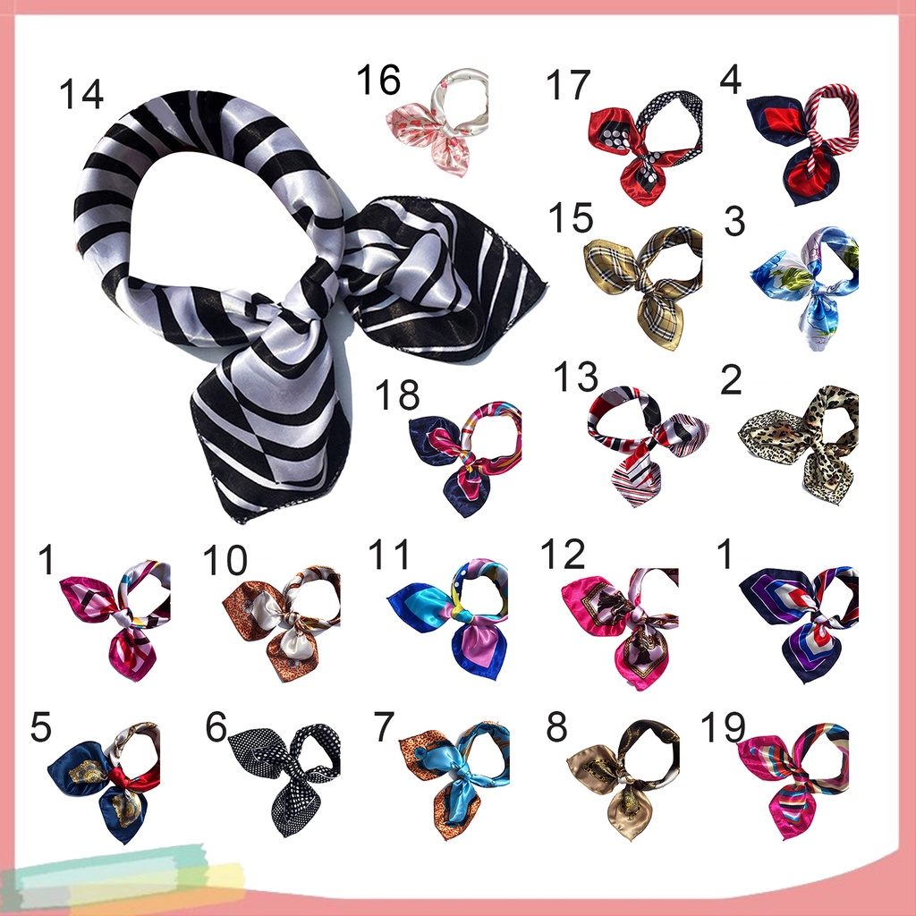 Khăn choàng cổ làm bằng lụa nhân tạo thiết kế xinh xắn dành cho phái đẹp