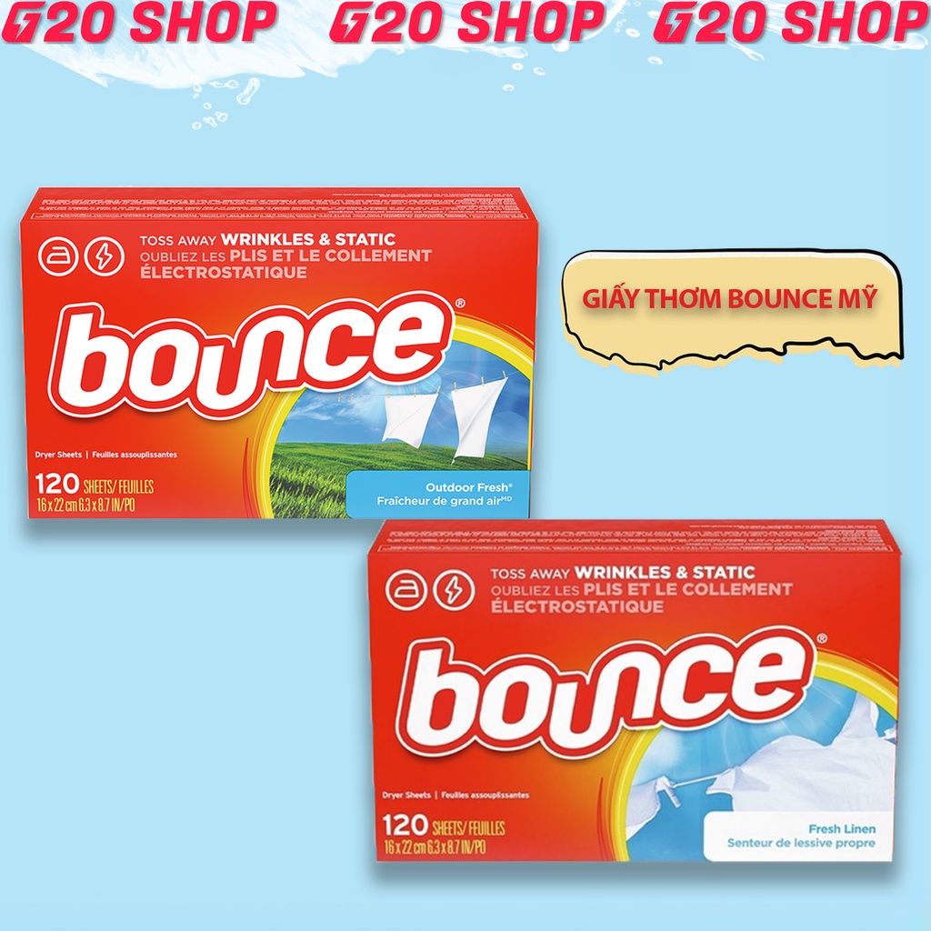 Giấy thơm Bounce Mỹ làm mềm quần áo full box NCC G20shop