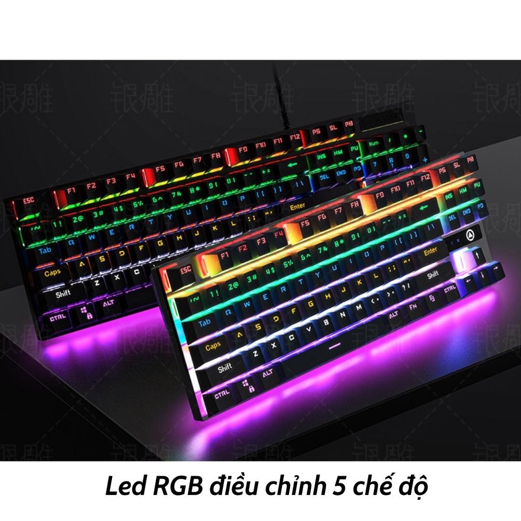 Bàn phím cơ ZK3 Blue switch Gaming Led RGB 5 chế độ nháy full size 104 phím - Bàn phím cơ 2