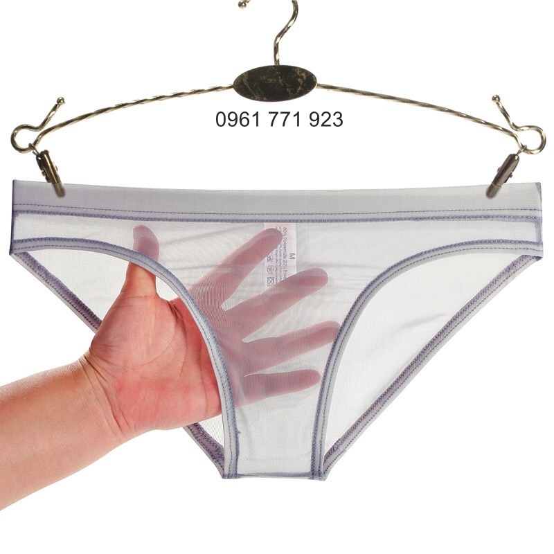 Quần lót lưới nam tam giác sexy trong suốt cao cấp hàng xịn - Quần sịp lưới tam giác Men sexy màu đen trắng đỏ vàng