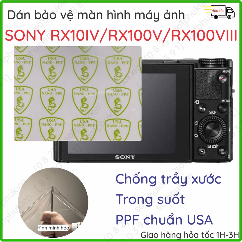 Dán cường lực máy ảnh SONY RX10IV / RX100V / RX100VIII nano chống bể và ppf chống trầy