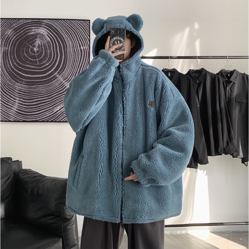 Áo Khoác Hoodie Len Màu Trơn Có Khóa Kéo áo hoodie Nam Nữ Phong Cách Hàn Quốc áo hoodie có dây kéo Đơn Giản Thời Trang áo hoodie dày