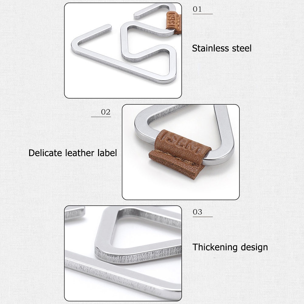 1 Móc Treo Hình Tam Giác Bằng Thép Không Gỉ Siêu Nhẹ Đa Năng Tiện Dụng Mang Theo Du Lịch Dã Ngoại