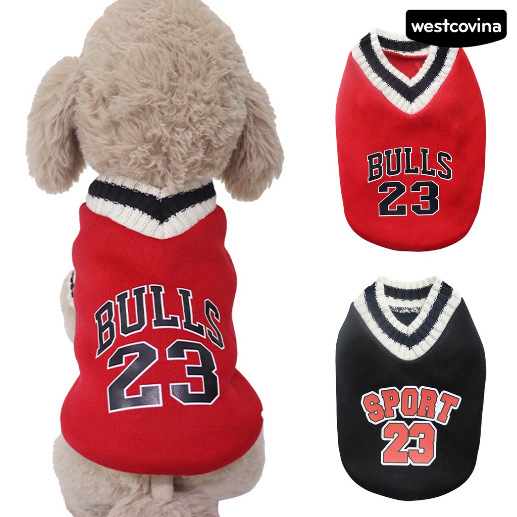 [COD]♘Áo Nỉ Mềm Mại Cổ Chữ V Thoải Mái In Họa Tiết Chữ Thời Trang Mùa Đông Cho Thú Cưng