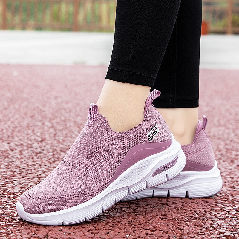 Hàng Có Sẵn Giày Thể Thao Skechers_ GOWALK ArchFit Đế Mềm Nhẹ Thoáng Khí Phối Ren Đơn Giản Cho Nữ