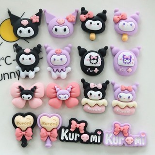 Charm center trang trí nhân vật kuromi màu tím đen