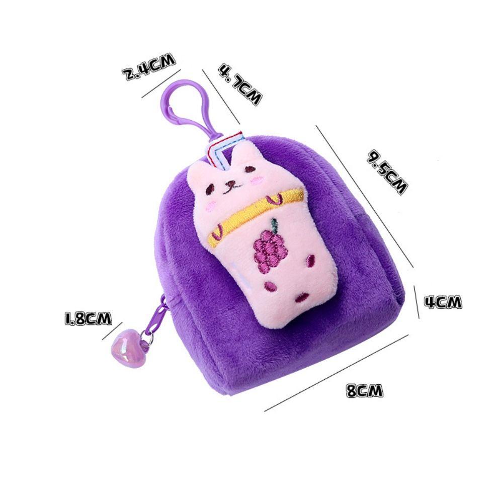 QQMALL Túi Đựng Tiền Xu / Khăn Giấy / Mỹ Phẩm Mini Hình Trái Tim Hoạt Hình Dễ Thương