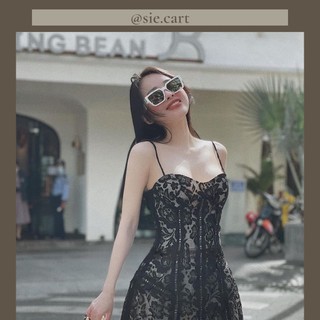Đầm Body 2 Dây Cúp Ngực Ren Hoa