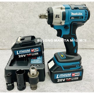 Máy siết bulong dùng pin không chổi than Makitta 550NM - Tặng kèm 01 đầu chuyển bulong sang khoan + 01 đầu chuyển vít