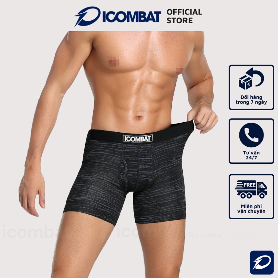 Quần lót thể thao nam iCombat Mono Dark Night legging nam ngắn màu đen chơi bóng rổ, đá banh, chạy bộ, GYM