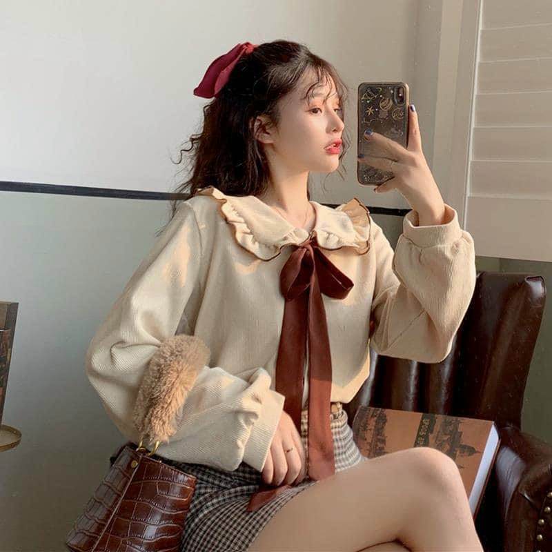 Áo sơ mi nhí cổ bèo FREESHIP 50K A,014