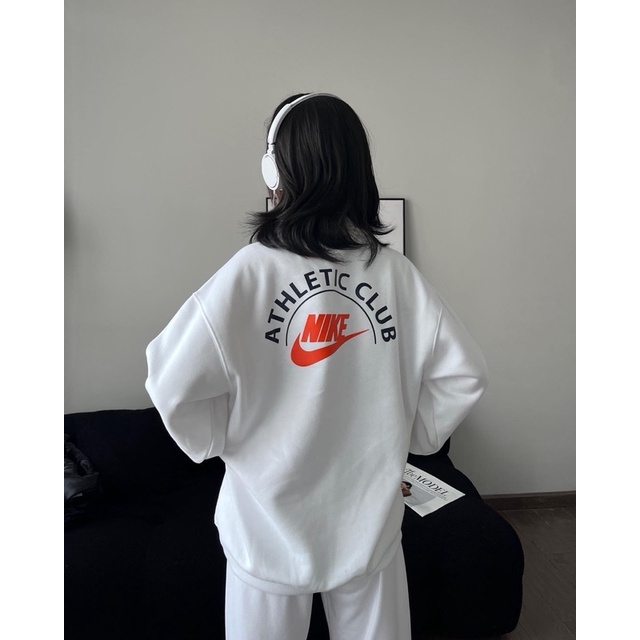 Set sweater/pant N.ike Authentic Club in unisex nỉ bông cotton - defit.apparel