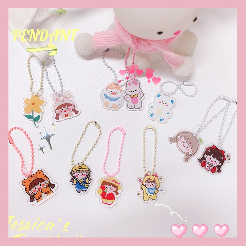 Móc Chìa Khóa Bằng Acrylic Họa Tiết Hoạt Hình Dễ Thương