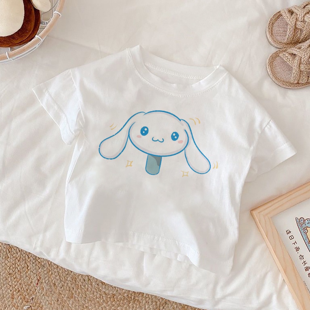 Áo Thun Trắng In Hình Mèo kitty Dễ Thương Cho Bé Gái