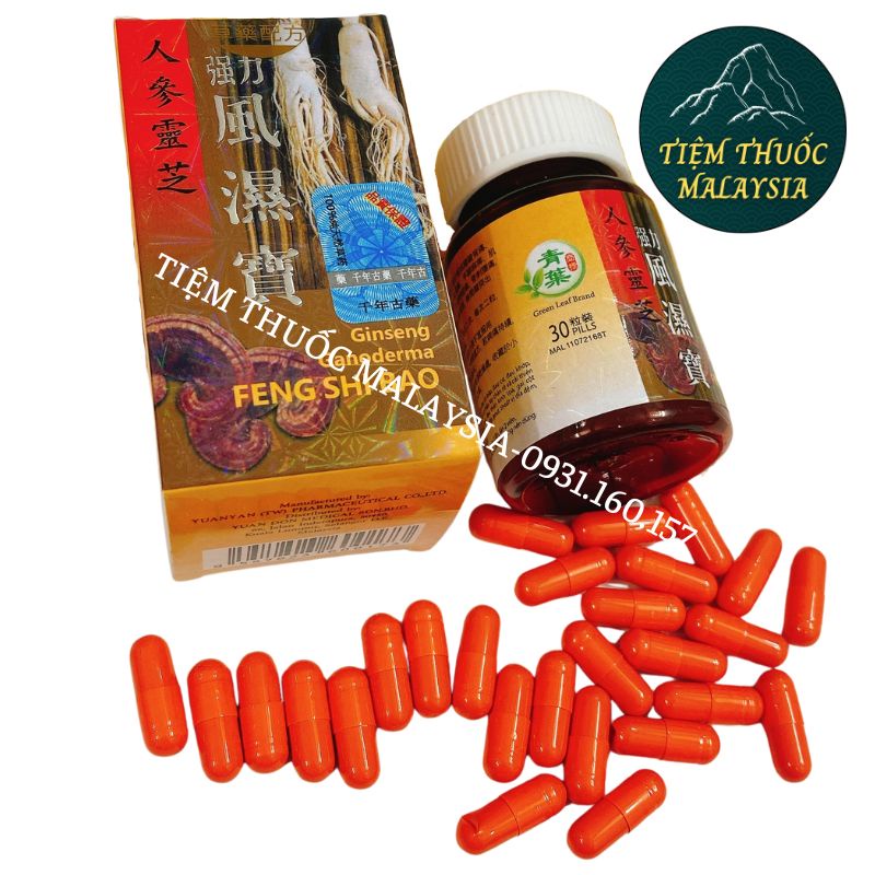 Nhân Sâm Linh Chi Cư.ờng Lực Phong Thấp Bảo Malaysia 30 viên