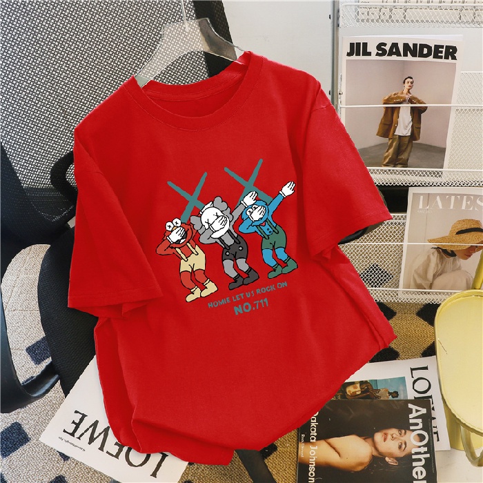 NRVP Áo thun 100% cotton tay ngắn dáng rộng