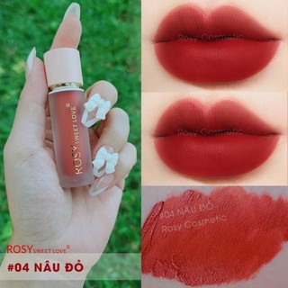Son kem lì rosy luxury velvet lips nâu đỏ