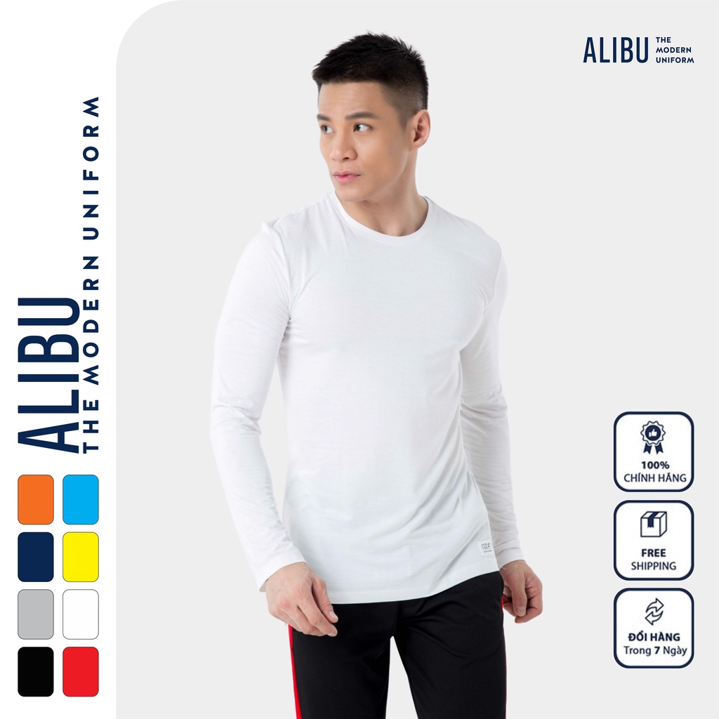 Áo thun giữ nhiệt cổ lọ nam dài tay cao cấp 5 màu tập gym phong cách vải cotton co dãn - ALIBU