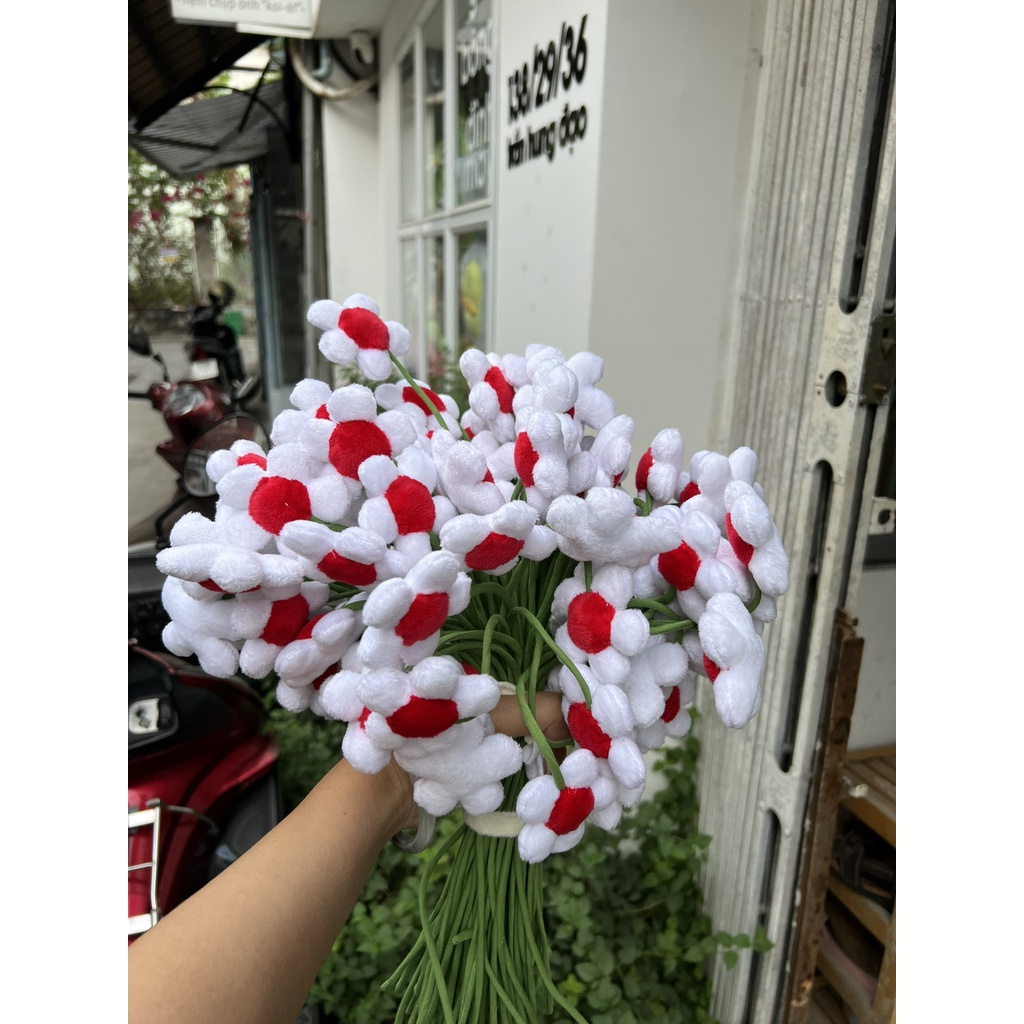 Hoa 5 Cánh Dễ Thương, thân 30cm - gấu bông đình may