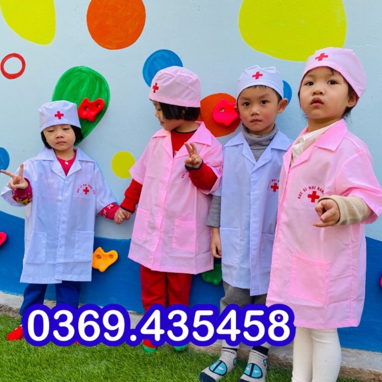 Sỉ Áo Mũ Bác Sĩ Cho Bé Trai, Bé Gái, Trang Phục Mầm Non Hóa Trang Hướng Nghiệp Tại Hà Nội