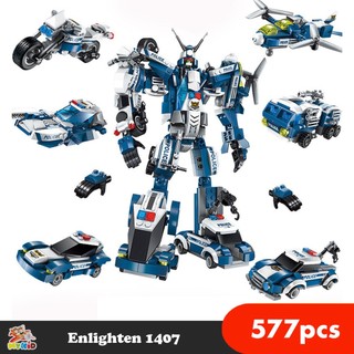 Đồ chơi Lego lắp ráp Robot biến hình 6 trong 1 Tranformer Police