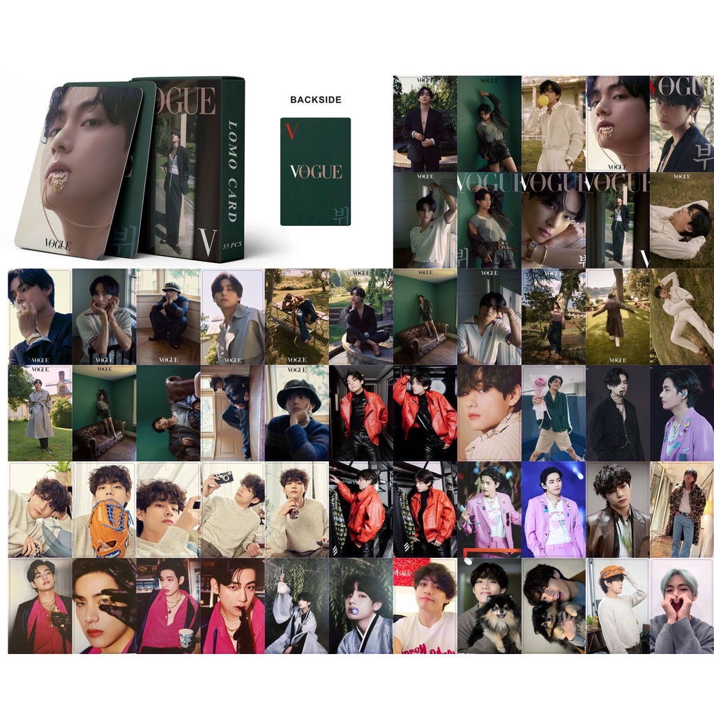 Bộ sưu tầm 54 Lomo Card BTS V Vogue Album bo góc ảnh bóng mới nhất