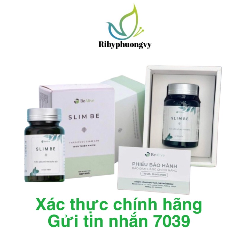 (mẫu mới) Trà giảm cân slim be dạng viên của Bealive - giản cân an toàn hiệu quả, hộp 30 viên