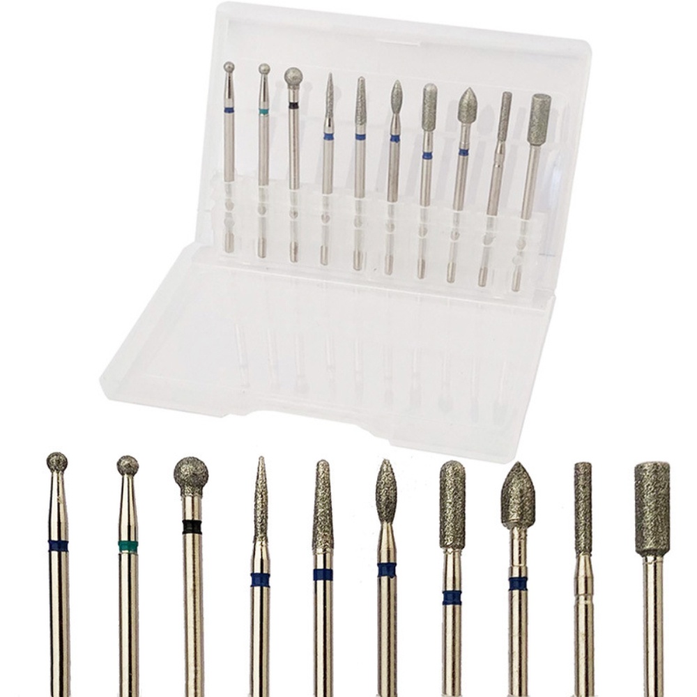 Bộ 10 đầu mài móng tay điện ANNIES bằng thép vonfram loại bỏ da chết/ gel Uv kiểu Nga độc đáo