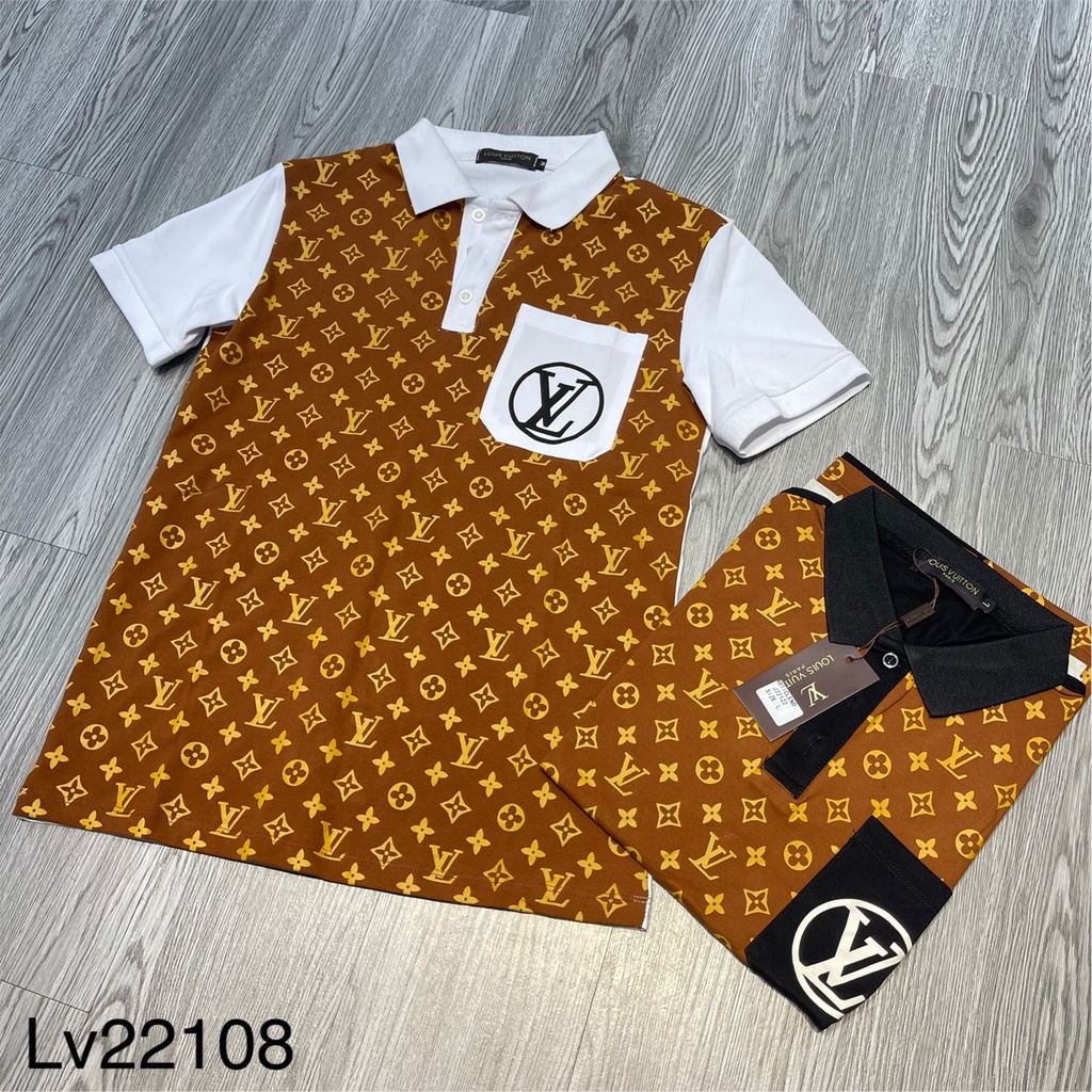 Áo Polo Nam Vân LV Có Túi Trước Ngực Siêu Đẹp - Áo Polo Nam LV Cực Chất