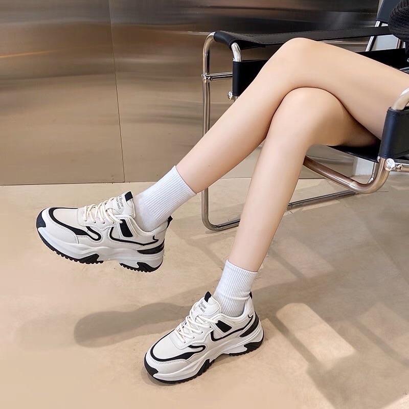 Giày thể thao nữ đế độn may viền