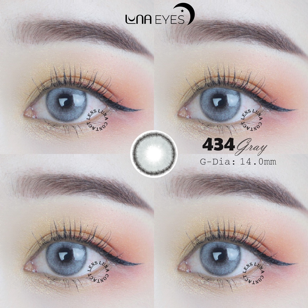 [1 year] Kính áp tròng LUNA EYES 434 GRAY - Lens size nhỏ