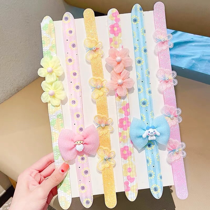 Miếng dán tóc mái, băng đô dán tóc mái đính nhiều hình dễ thương cho bé