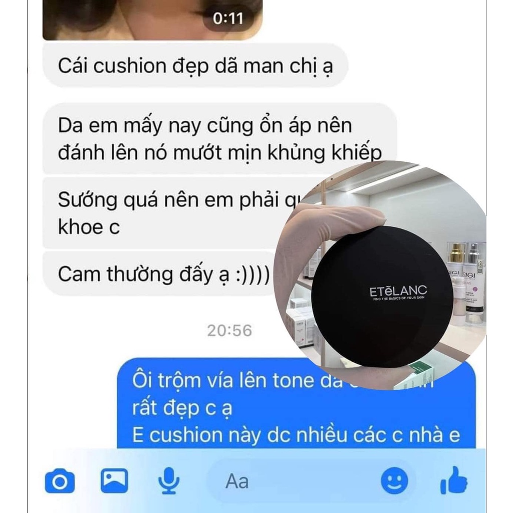 MẪU MỚI- Cushion ETELANC Kèm Lõi SPF 50+ / PA+++ Tone 21 Không Lem Không Dính