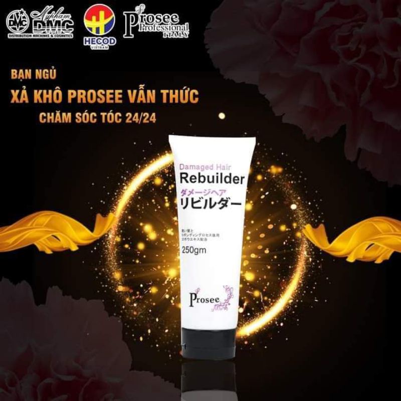 Xả Khô dưỡng tóc chuyên sâu Prosee Damaged Hair Rebuilder 250g