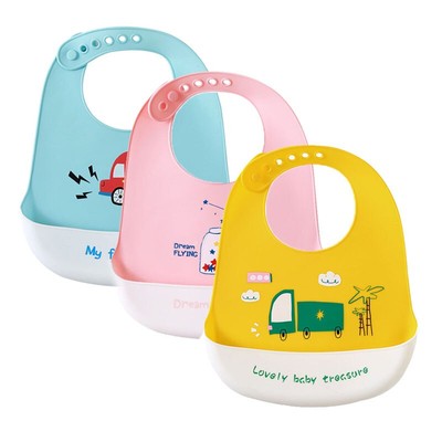 Yếm Máng Ăn Dặm 3D Silicon KidsWorld Bear Mommy Cao Cấp Siêu Mềm, Chống Dính, Chống Bám Bẩn Cho Bé