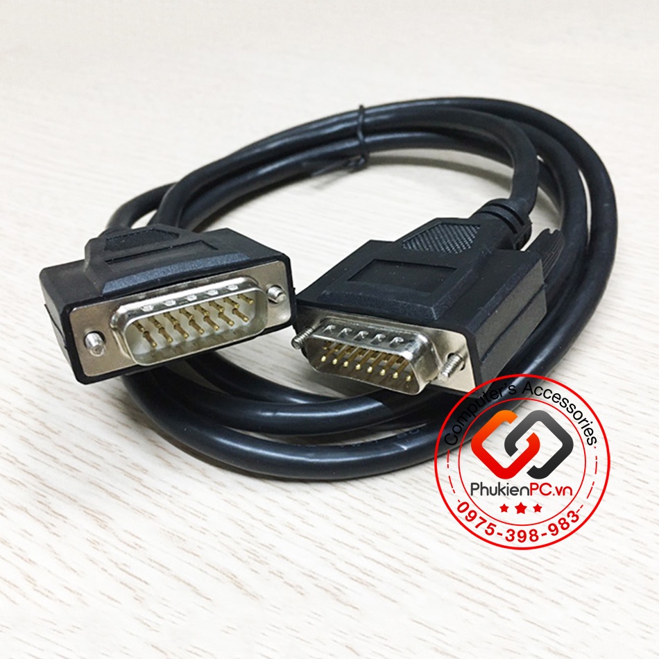 Cáp COM DB15 Male to DB15 Male dài 3M loại 2 rows (2 hàng) dùng cho máy CNC công nghiệp. Cáp kết nối cổng COM DB15 chân