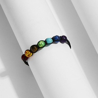 Vòng Tay Chuỗi Hạt Đá Núi Lửa Chakra 7 Màu