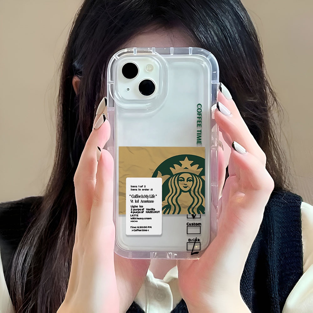 Ốp Điện Thoại Trong Suốt Hình Ly Cà Phê Cho iphone 14promax 11 13 12 7Plus X XS Max