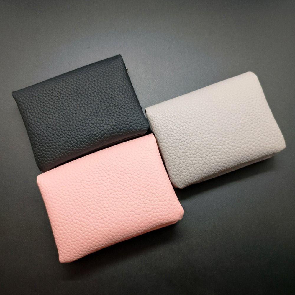 Ví Da PU Hai Ngăn Đựng Tiền Xu Và Thẻ Có Khóa Kéo Nhỏ Gọn Dành Cho Nữ