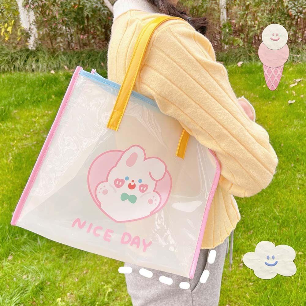 FALLFORBEAUTY Túi Đựng Mỹ Phẩm / Đồ Vệ Sinh Cá Nhân Bằng PVC Họa Tiết Hoạt Hình Sức Chứa Lớn Tiện Dụng