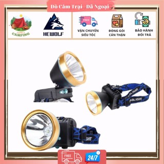 Đèn pin đội đầu, đèn pin đeo đầu, đèn pin ánh sáng vàng siêu sáng LED chống thấm nước hãng Hewolf