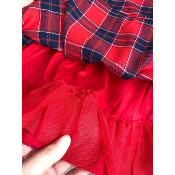 Váy bé gái kẻ đỏ C&A